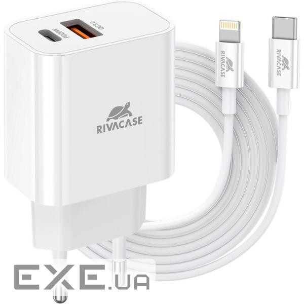 Зарядний пристрій RIVACASE Rivapower PS4102 WD5 1xUSB-A, 1xUSB-C, PD3.0, QC3. (PS4102 WD5 (White))
