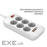 Мережевий фільтр COLORWAY CW-CHE64PDW White, 6 розеток, 1xUSB-C, 3xUSB, 2м