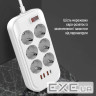 Мережевий фільтр COLORWAY CW-CHE64PDW White, 6 розеток, 1xUSB-C, 3xUSB, 2м