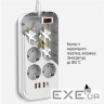 Мережевий фільтр COLORWAY CW-CHE64PDW White, 6 розеток, 1xUSB-C, 3xUSB, 2м
