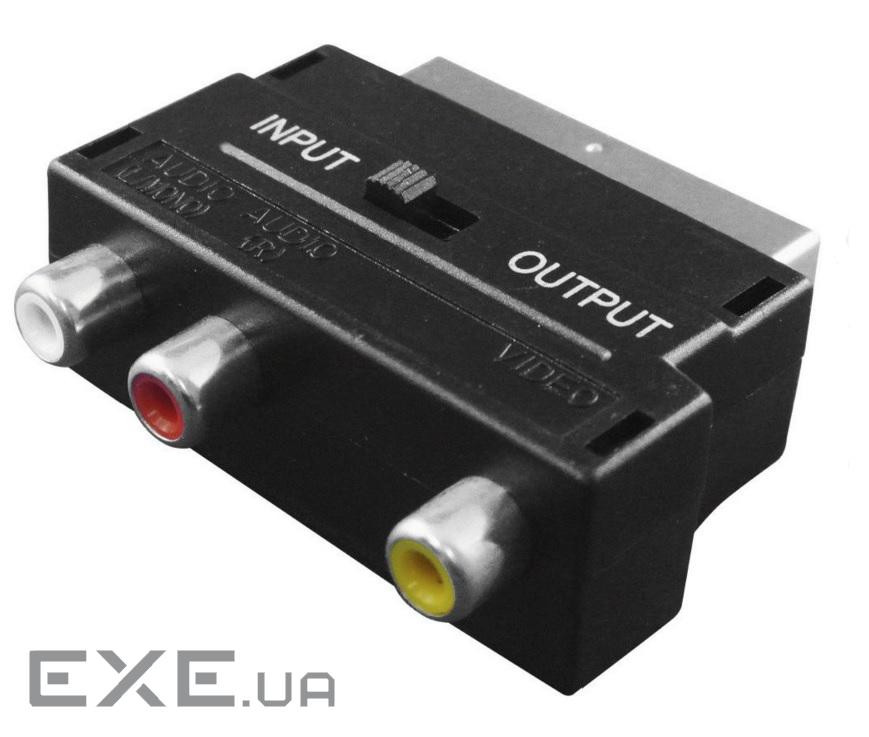 Перехідник SCART M -> RCAx3 F, AV з перемикачем (S0560)