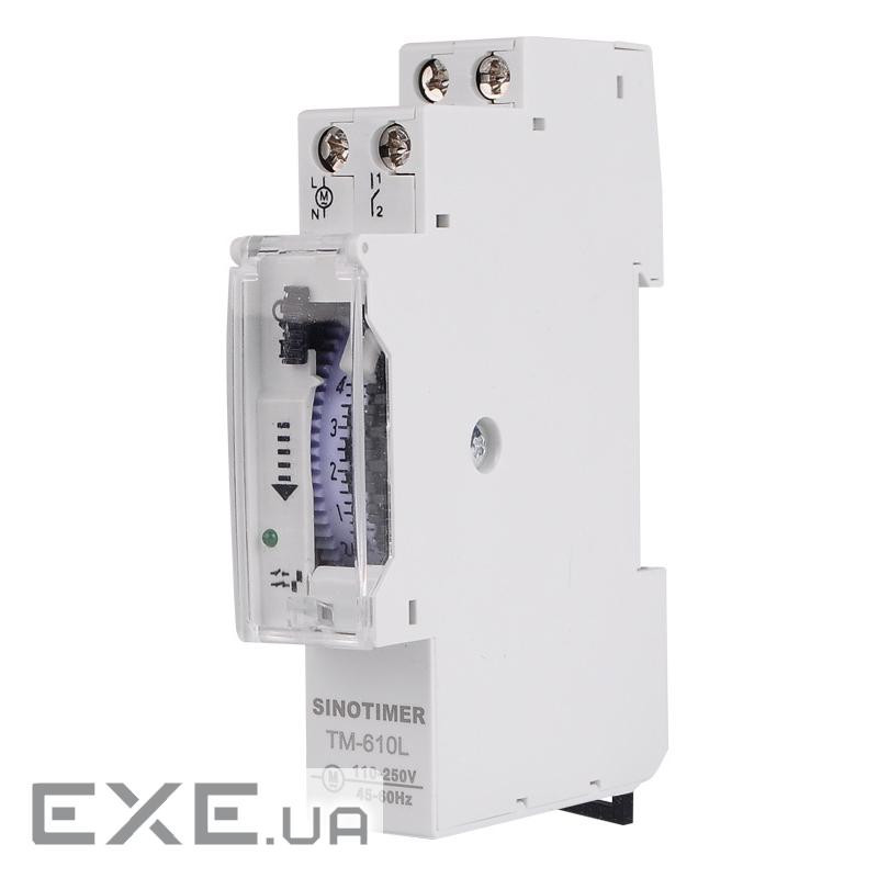 Електромеханічне реле часу Sinotimer TM610L, 24 години, LED індикація, на DIN-рейку 1P, (YT-TM610L)