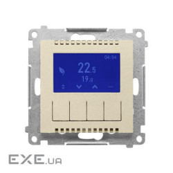 Електронний терморегулятор з дисплеєм Simon55, шапмань матовий (TETD1A.01/144)