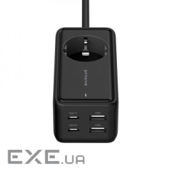 Мережевий фільтр Proove Power Strip Homester PD-03 1AC 65W (2 Type-C + 2USB) black (PSP165220001)