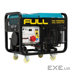 Генератор дизельний FULL FDL16500SE3, 3-фазний 230 / 400V, 50Hz, 16.5kVA / 12kW, бак 50 л, витрата 4
