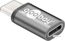 Перехідник обладнання Goobay USB-C-2.0 microB M/F, (USB2.0) адаптер Nickel Cu (75.05.6635-1)