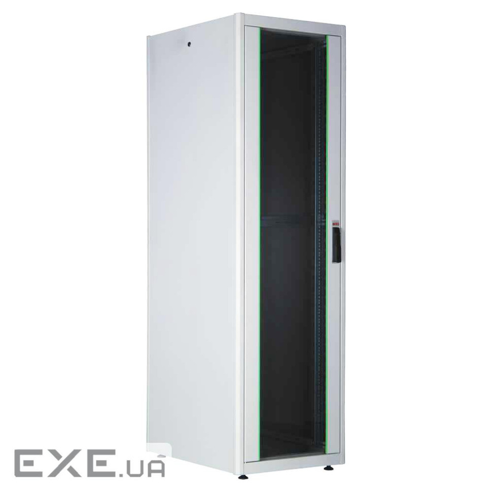 Шафа DYNAmic Basic 32U 600x600мм, дв. скло, зад. стін. метал, сіра. разібра (LN-DB32U6060-ВL-111-F)