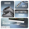 Концентратор AXAGON USBC to 3xUSB-A + HDMI + RJ45 + SD/microSD + audio + PD 100W 0.2m grey (HMC-8HLSA)