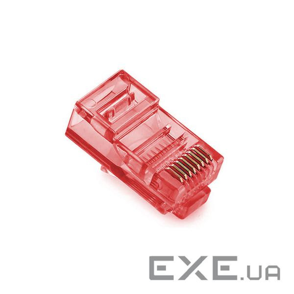 Конектор Merlion RJ-45 8P8C UTP Cat-5 (100 шт/уп) .) Q100 Red (RJ45ML-RDPR)