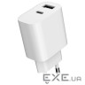 Зарядний пристрій Gembird 1xUSB-A+1xUSB-C 5V/2.4A (12W) white (TA-UC-2AC12-01)