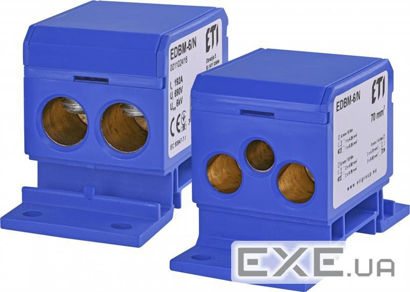 Блок розподільчий ETI EDBM-6/N (192А, 1x4-70, 2x4-50, 1x4-25) (1102416)