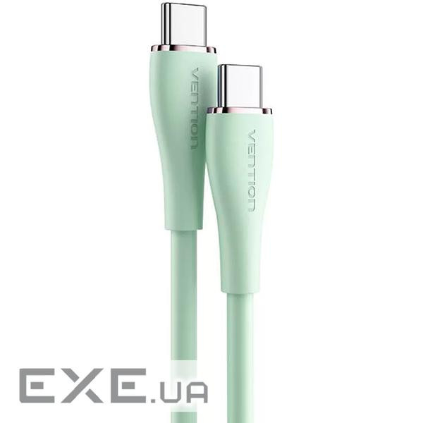 Дата кабель USB-C to USB-C 2.0m USB2.0 100W (20V/5A) Light Green Silicone Vention (TAWGH)