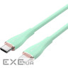 Дата кабель USB-C to USB-C 2.0m USB2.0 100W (20V/5A) Light Green Silicone Vention (TAWGH)