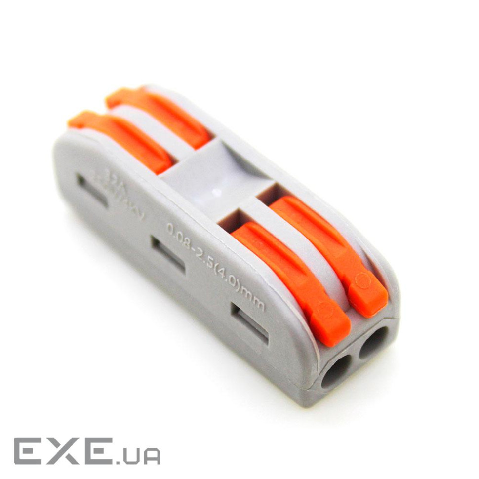 Клемна колодка з натискними затискачами 2-провідна SPL-2 для розподільчих коробок, 2-pi (SPL-2 / 10)