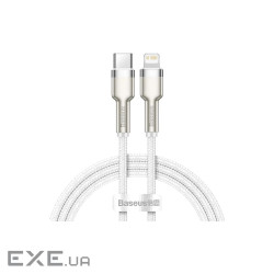 Дата кабель USB-C to Lightning 2.0m Cafule Metal PD 20W white Baseus (CATLJK-B02) (CATLJK-B02 2м)