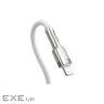 Дата кабель USB-C to Lightning 2.0m Cafule Metal PD 20W white Baseus (CATLJK-B02) (CATLJK-B02 2м)