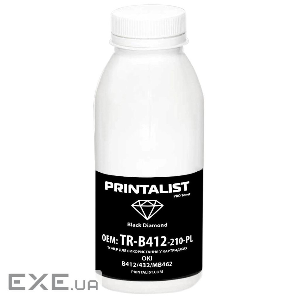 Тонер OKI B412/432/MB462, 210г Black Printalist (TR-B412-210-PL)
