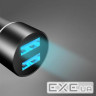 Автомобільний зарядний пристрій SkyDolphin SZ02L Aluminium (2USB, 2.4A) Black (AZP-000071) + кабель