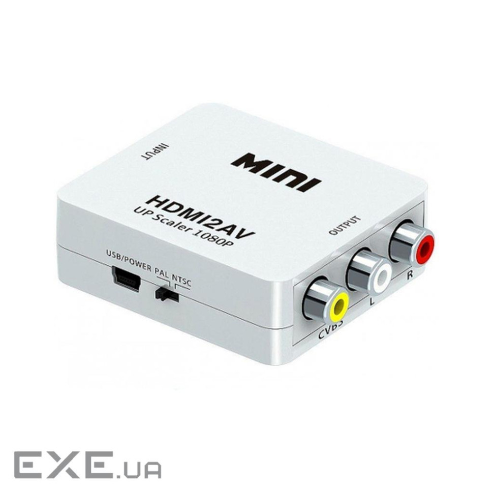 Перехідник HDMI F to 3xRCA F AV 720P/1080P white Voltronic (YT-CM-HDMI/AV-W)