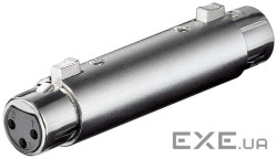 Перехідник аудіо XLR 3p F/ F, Metal корпус, HQ, серебристый (75.02.7459-50)