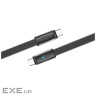 Дата кабель USB-C to USB-C 1.0m 5A 100W ultra-thin black ColorWay (CW-CBPDCC100-BK)