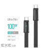 Дата кабель USB-C to USB-C 1.0m 5A 100W ultra-thin black ColorWay (CW-CBPDCC100-BK)