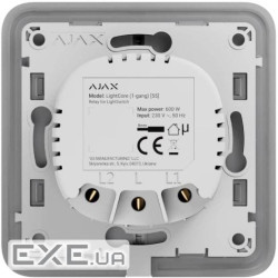 Реле одноклавішний вимикач Ajax LightCore 1-gang for LightSwitch Jeweler, бездротовий (000029717) (000029717)