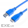 Кабель ProLogix USB 3.0 AM/MicroBM, синій, 1,8 м (PR-USB-P-12-30-18m)