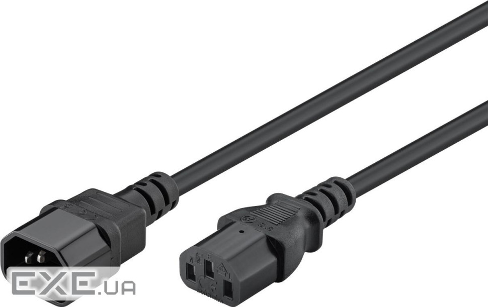 Кабель живлення пристроїв IEC(C13)-(C14) 1.0m,жила 0.75mm D=6.5mm Cu,чорний (84.00.7201-1) (84.00.7201-1)