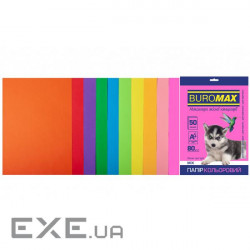 Buromax A paper 4, 80g, NEON+INTENSIVE, 10colors, 50sh (BM.2721850-99)