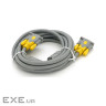 Кабель мультимедійний VGA M to VGA M 3.0m 1080P grey-yellow Merlion (YT-VGA(M)/(M)3+6GR-3m)