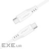 Дата кабель USB-C to USB-C 1.2m 3A TPE C3-03 White Acefast (6974316280859)