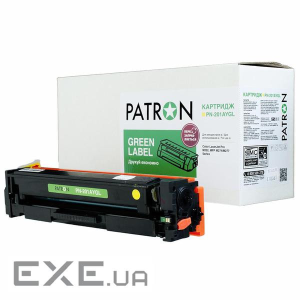 Картридж Patron HP CLJ CF402A для M252/M274/M277 Yellow, GREEN Label (PN-201AYGL)