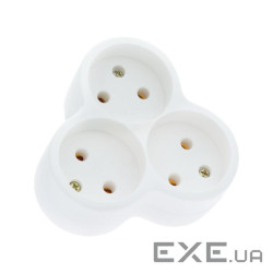 Трійник Tecro SC-3G 3 розетки, белый