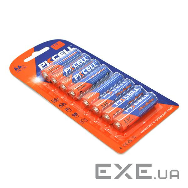 Батарейка лужна PKCELL 1.5V AA/ LR6, 8 штуки в блістері ціна за блістер, Q12 (9296) (9296 8шт )