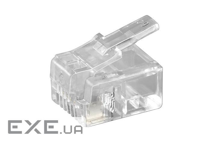 Телефонний конектор FreeEnd-RJ11 (конектор),6P4C TelModu Flat,прозорий (75.05.0250-1)
