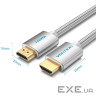 Кабель HDMI M - M, 1.0м, V2.0, 4K 60Гц, обплетення, Aluminum Alloy Type сірий Vention (AABIF)