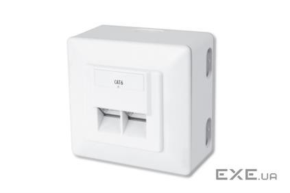 Комп"ютерна розетка Digitus 2xRJ45 STP, cat. 6, для відкритої проводки (DN-9006-N)