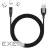 Дата кабель USB 2.0 AM to Lightning + Micro 5P + USB-C 1.0m Magnetic ColorWay (CW-CBUU038-BK)