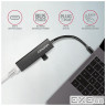 Концентратор AXAGON USB-C to 3xUSB-A + RJ45 0.2m metal black (HMC-GL3A)