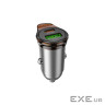 Зарядний пристрій HOCO 1xUSB-C PD25W + 1xUSB QC3.0 43W car adapter NZ16A gray (6942007644747)