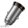 Зарядний пристрій HOCO 1xUSB-C PD25W + 1xUSB QC3.0 43W car adapter NZ16A gray (6942007644747)