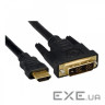 Кабель мультимедійний HDMI M to DVI M 3.0m 18+1pin Cablexpert (CC-HDMI-DVI-10)