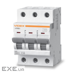 Автоматический выключатель Videx RS6 RESIST 3п 16А 6кА С (VF-RS6-AV3C16)