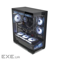 Корпус ALmordor QX25A LCD Black, без БЖ, для ATX/MicroATX/Mini ITX, 1xUSB-С, 2xUSB-A (ALQX25ABK_LCD)