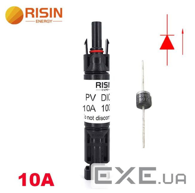 Роз&apos,єм RISIN MC4, з діодом постійного струму, 10А,1000 В (MC4-dd / 1000 / 10) (MC4-dd / 1000 / 10)