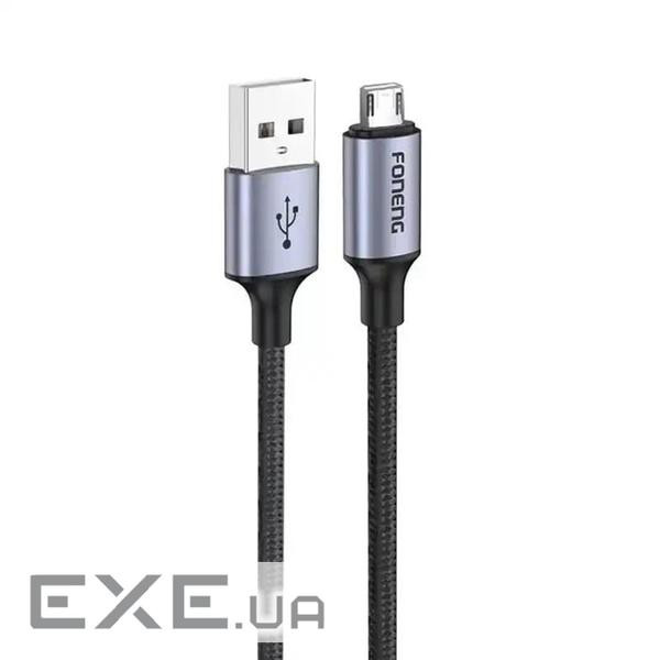 Кабель Foneng X95 Metal Head Braided Cable USB - micro USB 3A 1.2м Black (X95-CA-MU)