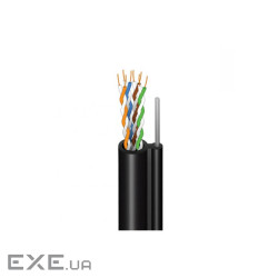 Кабель мережевий FinMark FTP CAT5e 4P 24AWG PE-MR B 305m Drum, зовнішній, трос 7х0,5 мм (279681)
