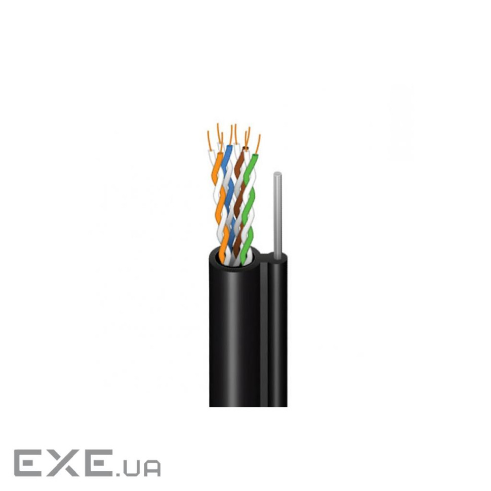 Кабель мережевий FinMark FTP CAT5e 4P 24AWG PE-MR B 305m Drum, зовнішній, трос 7х0,5 мм (279681)