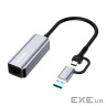 Адаптер USB-C + USB A to RJ45 Ethernet 1000Mbps ColorWay (CW-AD-CRG)
